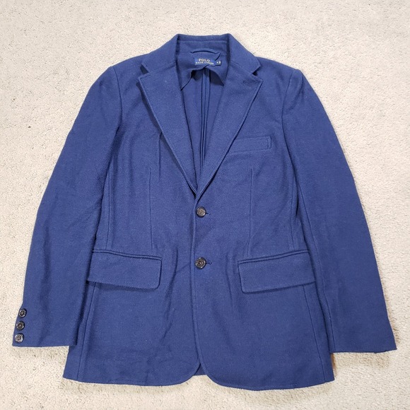 Polo Ralph Lauren Womens Cotton Ribbed Long Sleeve Buttoned Blazer Blue Size 4 - Picture 1 of 12